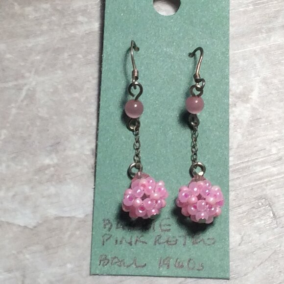 Channel your Inner Vintage Barbie with these Swinging '60s Pink Dangle Earrings - Picture 3 of 3